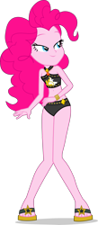 Size: 2178x4984 | Tagged: safe, artist:dustinwatsongkx, pinkie pie, human, equestria girls, equestria girls series, g4, accessory swap, bare shoulders, bikini, bikini bottom, clothes, clothes swap, feet, female, geode of empathy, magical geodes, sandals, simple background, sleeveless, solo, sunset shimmer swimsuit, sunset shimmer's beach shorts swimsuit, swimsuit, swimsuit swap, transparent background, vector