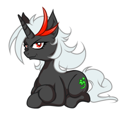 Size: 1294x1200 | Tagged: safe, artist:thurder2020, oc, oc only, oc:deadleaf, pony, unicorn, 2023 community collab, derpibooru community collaboration, crossed hooves, looking at you, lying down, prone, simple background, solo, transparent background