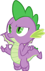 Size: 644x1018 | Tagged: safe, edit, edited screencap, editor:pascalmulokozi2, screencap, spike, dragon, g4, the beginning of the end, background removed, flying, male, not a vector, shrug, simple background, solo, transparent background, winged spike, wings