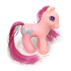 Size: 600x600 | Tagged: safe, baby twinkles, earth pony, pony, g2, blue eyes, brushable, irl, photo, pink mane, pink tail, simple background, solo, tail, toy, white background