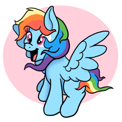 Size: 2700x2700 | Tagged: safe, artist:doodledonutart, rainbow dash, pegasus, pony, g4, female, high res, open mouth, solo
