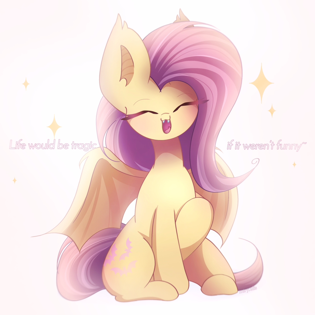 Flutterbat Ear #2995541 - safe, artist:miryelis, fluttershy, bat pony, pony, g4, bat ...