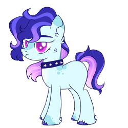 Size: 900x900 | Tagged: safe, artist:fuckomcfuck, oc, oc only, oc:talent spark, earth pony, pony, base used, collar, next generation, offspring, parent:coloratura, parent:svengallop, parents:svera, simple background, solo, spiked collar, transparent background