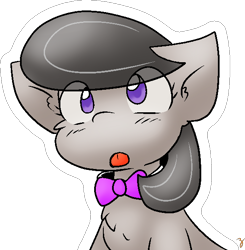 Size: 588x599 | Tagged: safe, artist:zutcha, octavia melody, earth pony, pony, g4, bowtie, bust, eye clipping through hair, female, mare, open mouth, outline, simple background, solo, transparent background, white outline