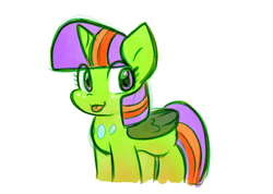 Size: 1204x858 | Tagged: safe, artist:zutcha, thorax, changedling, changeling, g4, disguise, disguised changeling, eye clipping through hair, king thorax, not twilight sparkle, simple background, solo, tongue out, white background