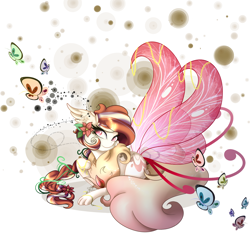 Size: 1720x1612 | Tagged: safe, artist:aquasky987, oc, oc only, butterfly, flutter pony, pony, chest fluff, female, mare, solo