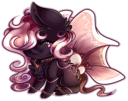 Size: 2754x2177 | Tagged: safe, artist:aquasky987, oc, oc only, earth pony, pony, bow, chibi, ear fluff, earth pony oc, eyes closed, female, high res, mare, simple background, smiling, solo, tail, tail bow, transparent background