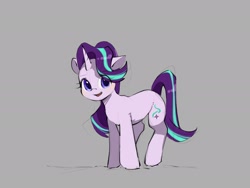 Size: 2160x1620 | Tagged: safe, artist:lendftcn, starlight glimmer, pony, unicorn, grayscale, high res, looking at you, monochrome, open mouth, open smile, smiling, smiling at you, solo