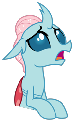 Size: 1500x2466 | Tagged: safe, artist:sketchmcreations, ocellus, changedling, changeling, g4, uprooted, concerned, female, frown, looking up, open mouth, simple background, solo, transparent background, vector, worried