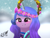 Size: 3200x2400 | Tagged: safe, artist:_cobalttuelatte, izzy moonbow, pony, unicorn, g5, my little pony: make your mark, winter wishday, spoiler:g5, bust, clothes, female, headdress, high res, portrait, scarf, snow, snowfall, solo, two toned mane