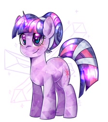 Size: 1143x1280 | Tagged: safe, artist:pozya1007, twilight sparkle, crystal pony, pony, unicorn, the crystal empire 10th anniversary, g4, cute, simple background, solo, twiabetes, unicorn twilight, white background