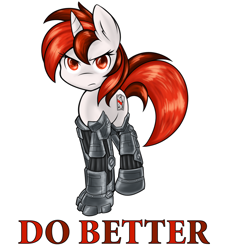 Size: 800x880 | Tagged: artist needed, safe, oc, oc:blackjack, pony, unicorn, fallout equestria, fallout equestria: project horizons, amputee, prosthetics, quadruple amputee, serious, serious face, solo, text