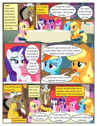 Size: 612x792 | Tagged: safe, artist:newbiespud, edit, edited screencap, screencap, applejack, discord, fluttershy, pinkie pie, rainbow dash, rarity, twilight sparkle, alicorn, draconequus, earth pony, pegasus, pony, unicorn, comic:friendship is dragons, g4, what about discord?, comic, dialogue, female, mane six, mare, screencap comic