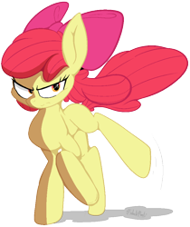 Size: 778x926 | Tagged: safe, artist:malachimoet, apple bloom, earth pony, pony, g4, angry, cool, epic, kicking, pose, simple background, solo, transparent background