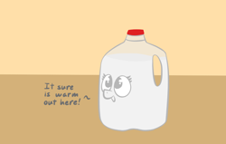 Size: 1100x700 | Tagged: safe, artist:purblehoers, milk pony, object pony, original species, cute, milk jug, ponified, solo, text