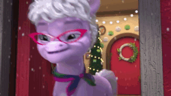 Size: 1280x720 | Tagged: safe, screencap, grandma figgy, sparky sparkeroni, dragon, earth pony, pony, g5, my little pony: make your mark, my little pony: make your mark chapter 3, winter wishday, spoiler:g5, spoiler:winter wishday, animated, baby, baby dragon, clothes, cute, elderly, female, glasses, grandmother, grandmother and grandchild, grandmother and grandson, hat, holding a dragon, house, hug, male, mare, scarf, snuggling, sound, sparkybetes, webm, winter hat