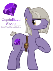 Size: 926x1226 | Tagged: safe, artist:hate-love12, oc, oc:crystallized geode, earth pony, pony, base used, male, offspring, parent:maud pie, parent:mud briar, parents:maudbriar, simple background, solo, stallion, transparent background