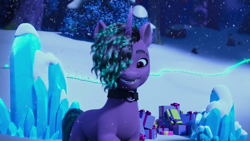 Size: 1920x1080 | Tagged: safe, screencap, evening cascade, pony, unicorn, g5, my little pony: make your mark, my little pony: make your mark chapter 3, winter wishday, spoiler:g5, spoiler:winter wishday, background pony, male, solo, stallion