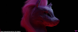 Size: 5156x2160 | Tagged: safe, artist:lux le pegase, fizzlepop berrytwist, tempest shadow, pony, unicorn, g4, 3d, blender, blender cycles, broken horn, cycles render, dark background, eye scar, facial scar, female, hair, horn, mane, mare, profile, realistic, scar, solo