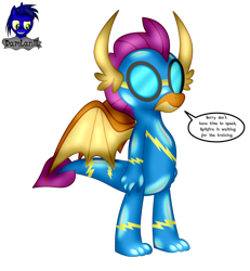 Size: 3840x4154 | Tagged: safe, alternate version, artist:damlanil, smolder, dragon, g4, bodysuit, catsuit, clothes, comic, cute, dragon wings, dragoness, eyelashes, female, goggles, happy, horns, latex, latex suit, looking at you, non-pegasus wonderbolt, rubber, shiny, show accurate, simple background, smiling, smolder the wonderbolt, smolderbetes, solo, speech bubble, standing, suit, text, transparent background, uniform, vector, wings, wonderbolts, wonderbolts uniform