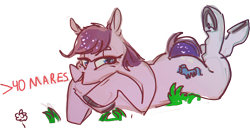 Size: 2421x1243 | Tagged: safe, artist:alumx, oc, oc only, earth pony, pony, looking at you, lying down, open mouth, open smile, prone, simple background, smiling, smiling at you, solo, the pose, transparent background, underhoof