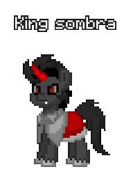 Size: 236x308 | Tagged: safe, artist:dematrix, king sombra, pony, unicorn, pony town, the crystal empire 10th anniversary, g4, angry, antagonist, clothes, gif, male, non-animated gif, pixel art, simple background, solo, transparent background