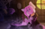 Size: 3000x1950 | Tagged: safe, artist:lazymishel, oc, oc:chifundo, hybrid, zony, fallout equestria: dead tree, brewing, cauldron, cloak, clock, clothes, detailed background, full moon, glyphmark, gold rings, halloween, holiday, jewelry, loose hair, lust potion, moon, nightmare night, pink stripes, shaman things, shamanism, solo, spider web, stick, tree