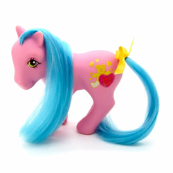 Size: 1600x1600 | Tagged: safe, nurse loveheart, g1, blue mane, blue tail, bow, green eyes, irl, photo, pink coat, tail, tail bow, toy