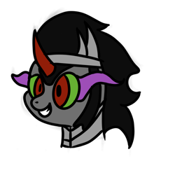 Size: 1000x1000 | Tagged: safe, artist:symphonydawn3, derpibooru exclusive, king sombra, pony, unicorn, the crystal empire 10th anniversary, g4, grin, simple background, smiling, solo, white background