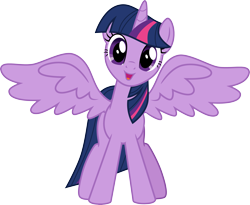 Size: 3651x3000 | Tagged: safe, artist:cloudy glow, twilight sparkle, alicorn, pony, g4, school daze, cute, female, high res, mare, open mouth, simple background, solo, spread wings, transparent background, twiabetes, twilight sparkle (alicorn), vector, wings