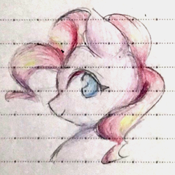 Size: 759x759 | Tagged: safe, artist:metaruscarlet, pinkie pie, earth pony, pony, g4, colored pencil drawing, lined paper, solo, traditional art
