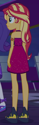 Size: 278x880 | Tagged: safe, screencap, rarity, sunset shimmer, human, equestria girls, equestria girls series, g4, spring breakdown, spoiler:eqg series (season 2), bare shoulders, cropped, cruise concert outfit, cruise outfit, feet, geode of empathy, magical geodes, open-toed shoes, sleeveless, toes