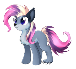 Size: 4500x4062 | Tagged: safe, artist:scarlet-spectrum, oc, oc only, hybrid, pony, wolf, wolf pony, absurd resolution, claws, pale belly, simple background, solo, transparent background