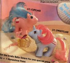 Size: 227x206 | Tagged: safe, photographer:breyer600, li'l cupcake, li'l sweetcake, pony, unicorn, g1, official, baby, baby pony, brushable, female, irl, photo, siblings, sisters, toy