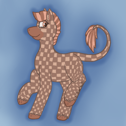 Size: 913x913 | Tagged: safe, artist:lil_vampirecj, oc, oc only, pony, zebra, checkered, fanart, smiling, solo, zebra oc