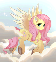 Size: 1181x1317 | Tagged: safe, artist:marychristine08, fluttershy, pegasus, pony, g4, cute, ear fluff, eyelashes, female, flying, mare, shyabetes, smiling, solo, underhoof, unshorn fetlocks