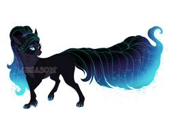 Size: 4600x3300 | Tagged: safe, artist:gigason, oc, oc:nebula, hybrid, female, interspecies offspring, obtrusive watermark, offspring, parent:capper dapperpaws, parent:nightmare moon, simple background, solo, transparent background, watermark