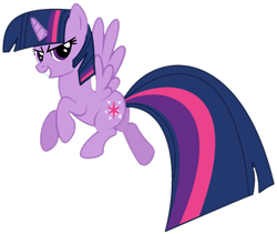 Size: 1278x1079 | Tagged: safe, artist:katsubases, artist:twilyisbestpone, derpibooru exclusive, twilight sparkle, alicorn, pony, g4, base used, flying, looking at you, pegasus wings, simple background, smiling, solo, spread wings, transparent background, twilight sparkle (alicorn), wings