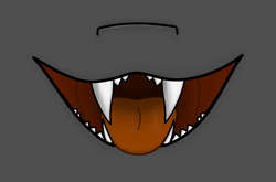 Size: 3919x2590 | Tagged: safe, artist:rumstone, oc, oc:rumstone, changeling, clothes, face mask, fangs, high res, male, mask, maw, printable, printable face mask, printable mask, solo, tongue out