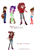 Size: 1120x1586 | Tagged: safe, artist:mamabird94, artist:prettycelestia, oc, oc only, oc:blaze, oc:chester, oc:shelly fox, oc:shellychesterblaze, oc:techno paint, human, equestria girls, g4, ahoge, boots, bracelet, clothes, curly hair, denim, flower, flower in hair, fusion, fusion:blaze, fusion:chester, fusion:shelly fox, fusion:techno paint, glasses, high heel boots, jeans, jewelry, multiple arms, multiple eyes, pants, ring, shoes, simple background, socks, species swap, striped socks, sweater, tail, white background