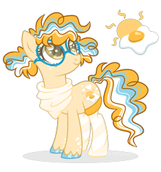 Size: 2526x2700 | Tagged: safe, artist:blazenly-obvious, oc, oc only, oc:egg sandwich, earth pony, pony, base used, clothes, female, freckles, glasses, high res, mare, offspring, parent:cheese sandwich, parent:pinkie pie, parents:cheesepie, round glasses, scarf, simple background, socks, solo, striped socks, transparent background, unshorn fetlocks