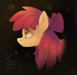 Size: 1129x1100 | Tagged: dead source, safe, artist:tu-kierownik, apple bloom, earth pony, pony, g4, bust, female, filly, foal, portrait, redraw, solo