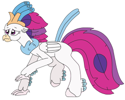 Size: 2623x2102 | Tagged: safe, artist:supahdonarudo, queen novo, classical hippogriff, hippogriff, series:novoember, g4, my little pony: the movie, backing away, high res, scared, simple background, transparent background