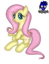 Size: 2806x3631 | Tagged: safe, artist:damlanil, fluttershy, pegasus, pony, g4, female, high res, looking at you, mare, show accurate, simple background, sitting, smiling, solo, transparent background, vector, wings