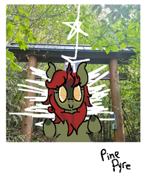 Size: 478x566 | Tagged: artist needed, safe, oc, oc only, oc:pine pyre, kirin, glasses, kirin oc, ms paint, photo, polaroid, real life background, solo