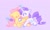 Size: 1072x644 | Tagged: safe, artist:raystarkitty, fluttershy, rarity, pegasus, pony, unicorn, g4, blushing, boop, brush, brushing, colored hooves, colored wings, colored wingtips, duo, female, floppy ears, hairbrush, lesbian, lidded eyes, magic, noseboop, purple background, ship:flarity, shipping, simple background, smiling, telekinesis, wings
