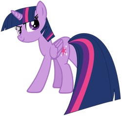 Size: 1978x1883 | Tagged: safe, artist:daisydizzbases, artist:twilyisbestpone, twilight sparkle, alicorn, pony, base used, butt, female, looking at you, looking back, looking back at you, mare, pegasus wings, plot, simple background, smiling, solo, transparent background, twibutt, twilight sparkle (alicorn), wings