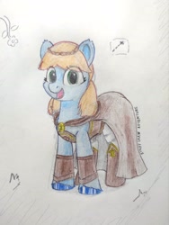 Size: 2825x3759 | Tagged: safe, artist:syndyfon, oc, oc:elonrie, earth pony, pony, clothes, high res, leather, solo, traditional art