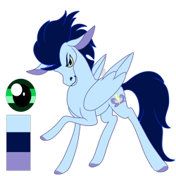 Size: 2000x2000 | Tagged: safe, artist:puppythekat (sofurry), soarin', pegasus, pony, g4, alternate universe, colored hooves, high res, looking at you, male, redesign, reference sheet, simple background, smiling, solo, stallion, transparent background