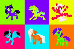 Size: 2048x1365 | Tagged: safe, artist:pastacrylic, applejack, fluttershy, pinkie pie, rainbow dash, rarity, twilight sparkle, earth pony, pegasus, pony, unicorn, g4, angular, mane six